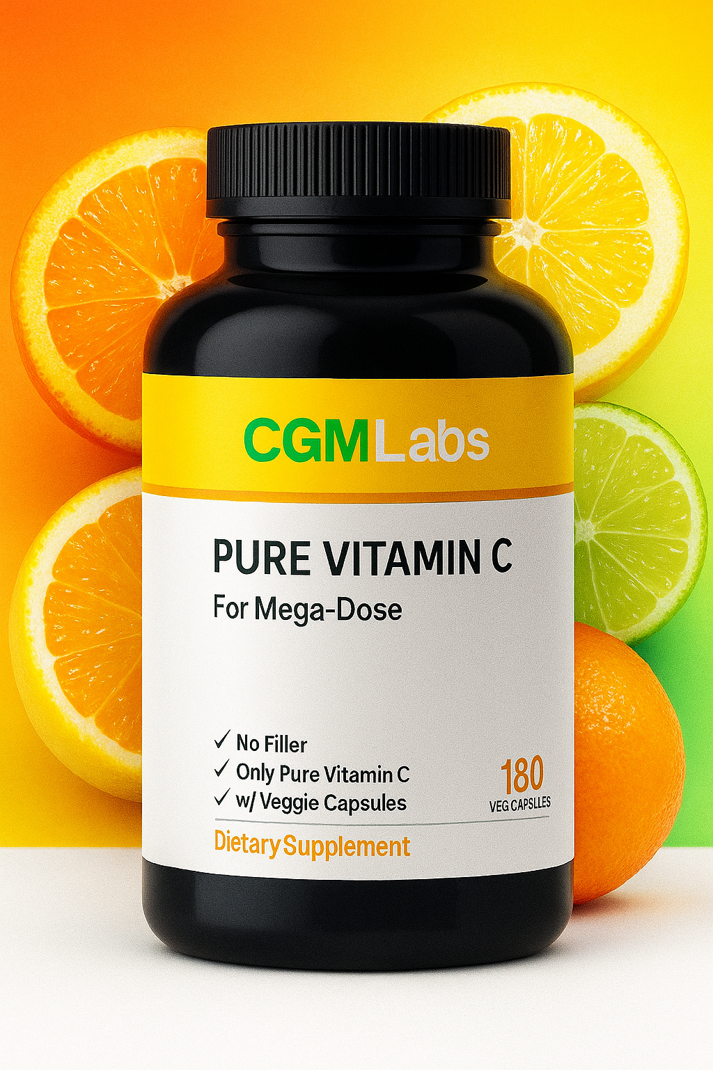 Pure VITAMIN C for Mega Dose, 180 Veggie Capsule
