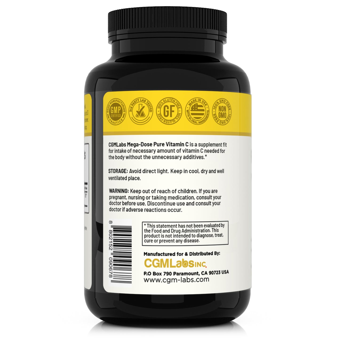 Pure VITAMIN C for Mega Dose, 180 Veggie Capsule