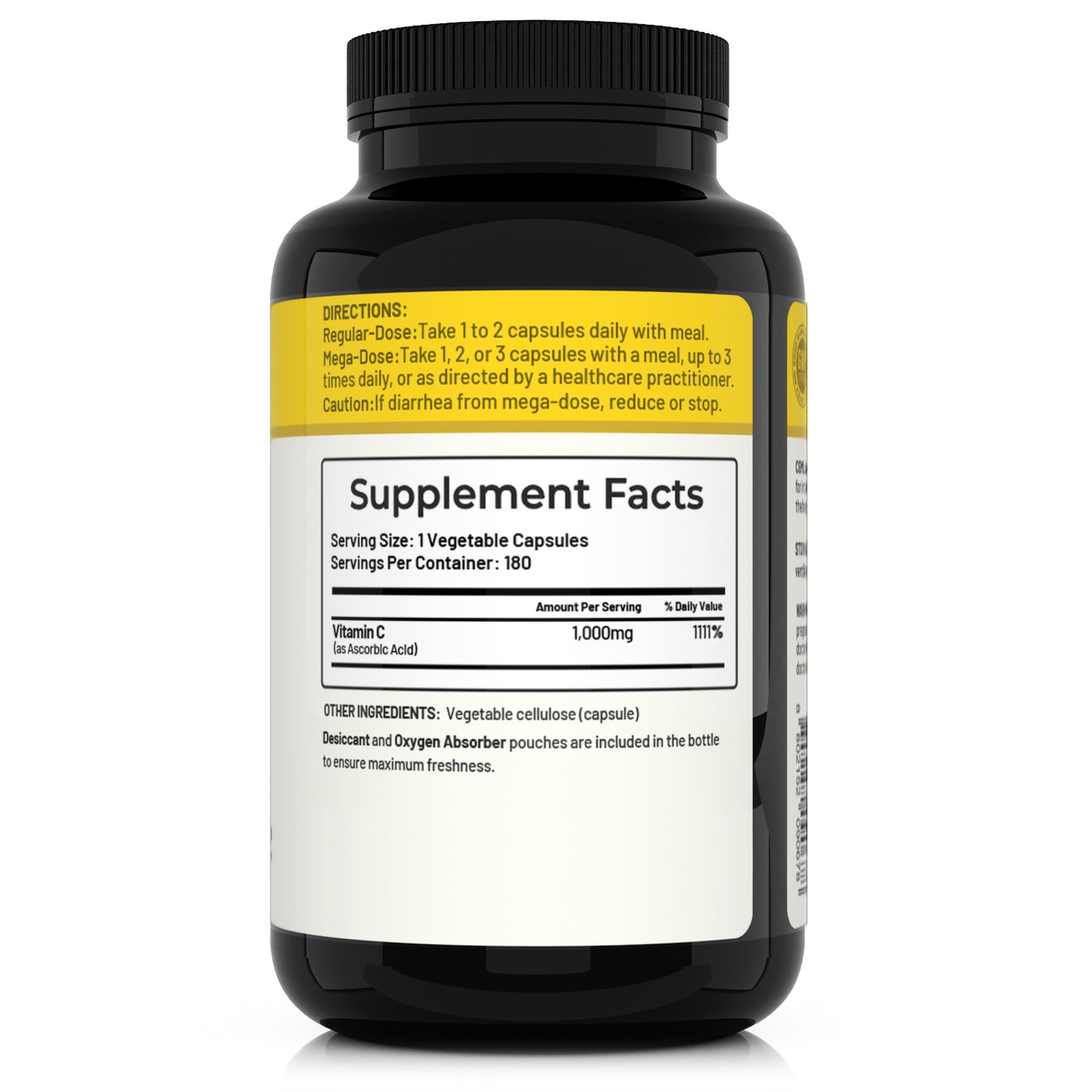 Pure VITAMIN C for Mega Dose, 180 Veggie Capsule