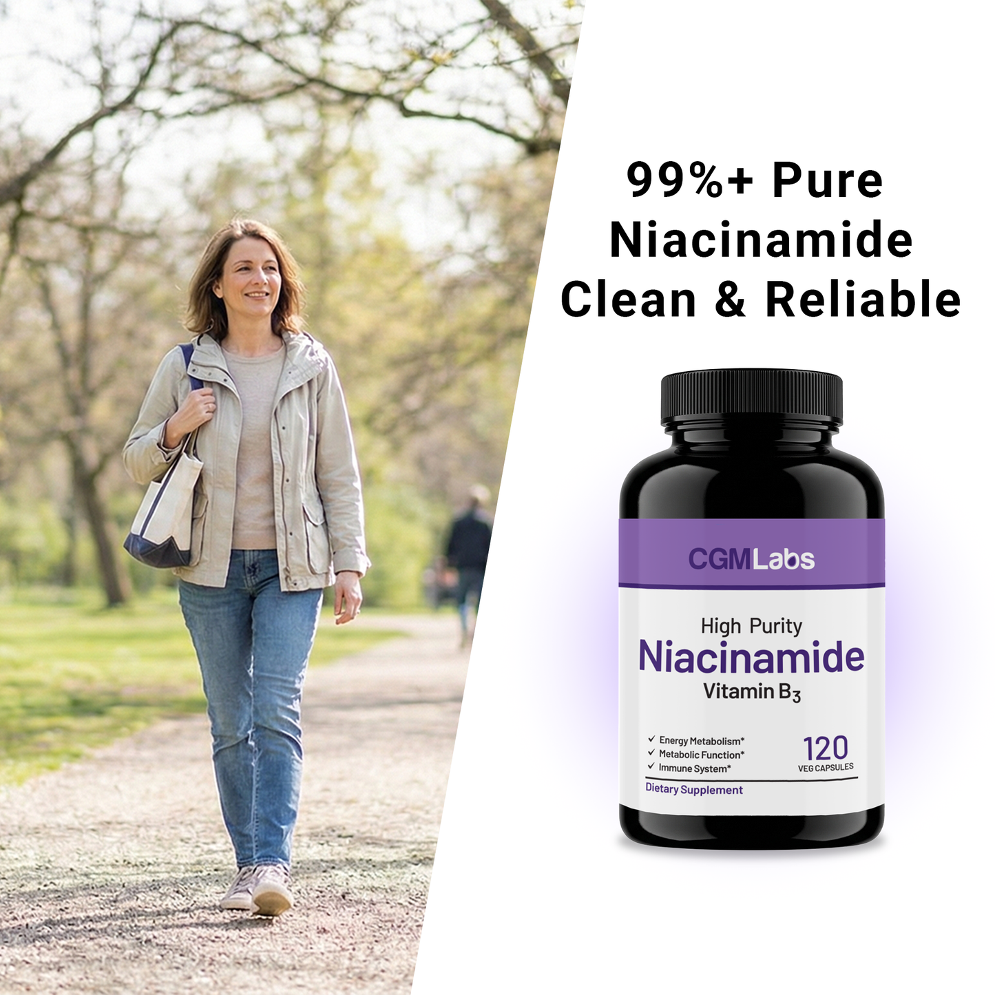CGM Labs High Purity Niacinamide Supplement - 99%+ Pure, Clean & Reliable Formula