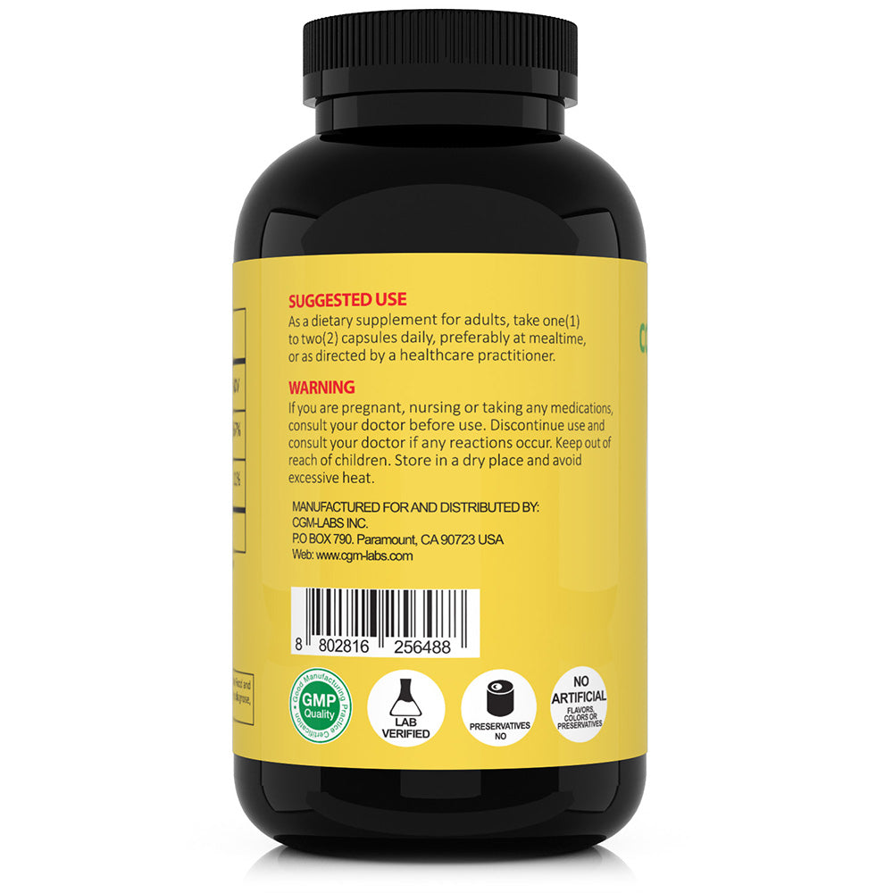 CGM Labs - MEGA Size Vitamin C 1500mg - Non Acidic, PH Neutral, Gentle on Stomach - 500 Vegetable Capsules